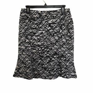 Calvin Klein Black and White Knee Length Skirt